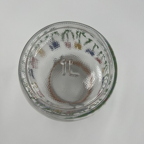1 L Arc France Glass Canister Jar Tulip Floral Hinged Lid - Picture 6 of 9